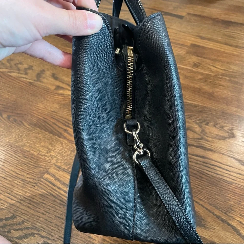 KATE SPADE Evangelie Laurel Way Black Leather Satchel